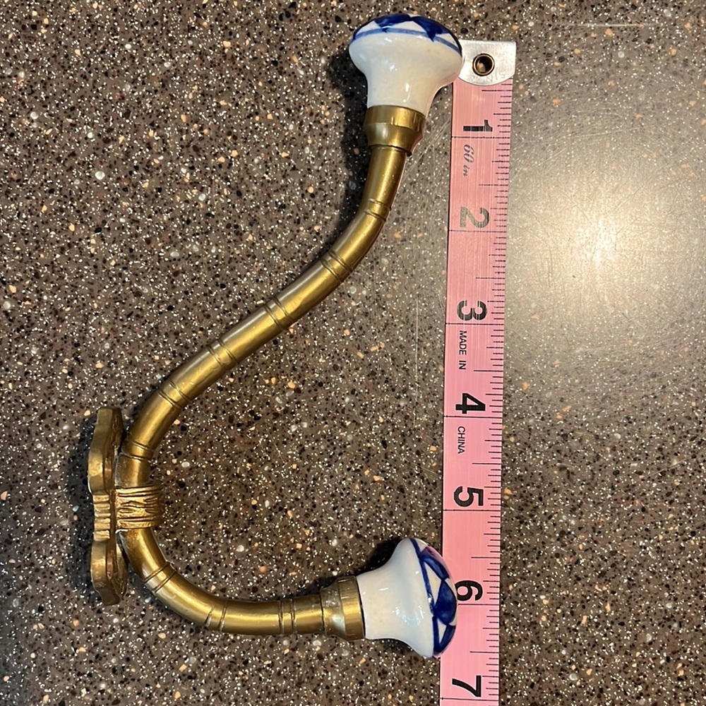 World Market Brass and Porcelain Hooks - Picture 7 of 7